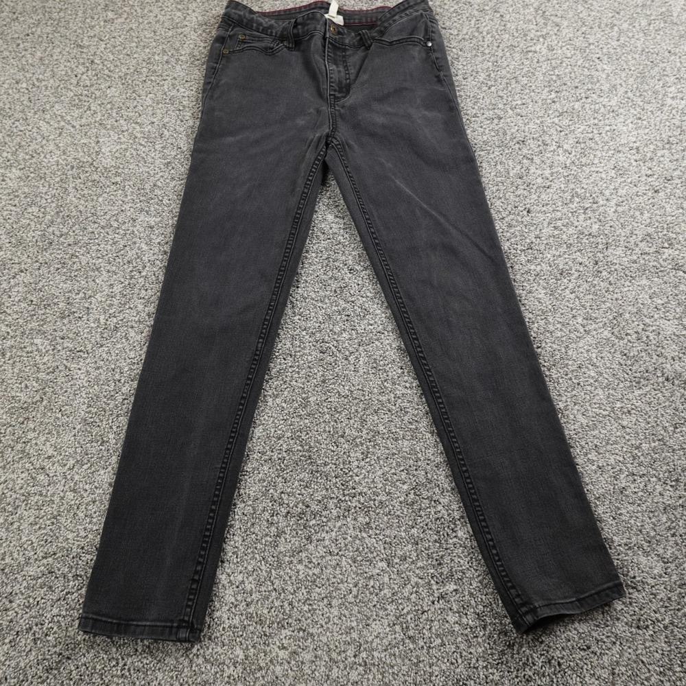 Matilda Jeans Womens 10 Dark Black Denim Pants Mid Rise Skinny Stretch Preppy